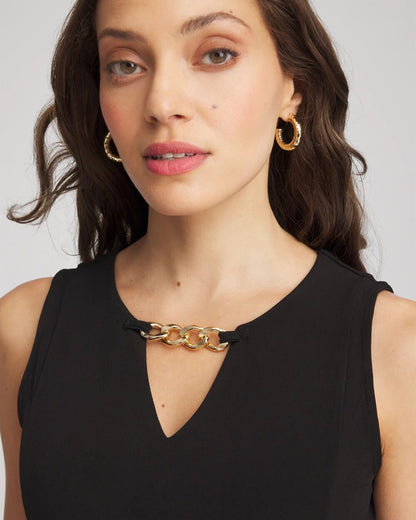 Chico's Travelers™ Jersey Knit Chain-Trim Jumpsuit