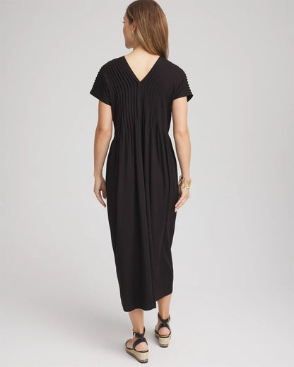 Chico's Silk-Twill Popover Midi Dress
