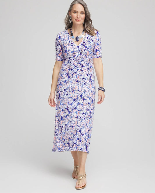 Chico's Ruched Jersey Midi Dress