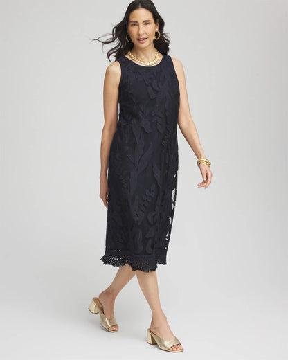 Chico's Travelers™ Mesh Appliqué Midi Dress