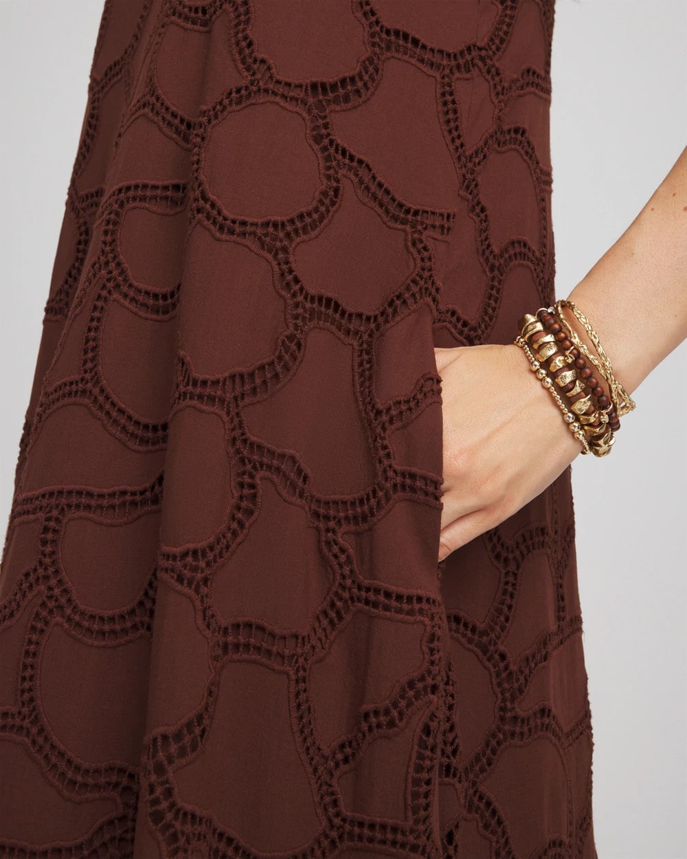 Chico's Eyelet Cutout Maxi Tank Dress