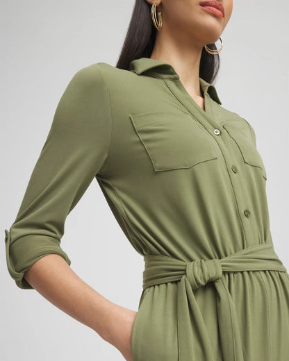 Chico's Belted Jersey Maxi Jumpsuit