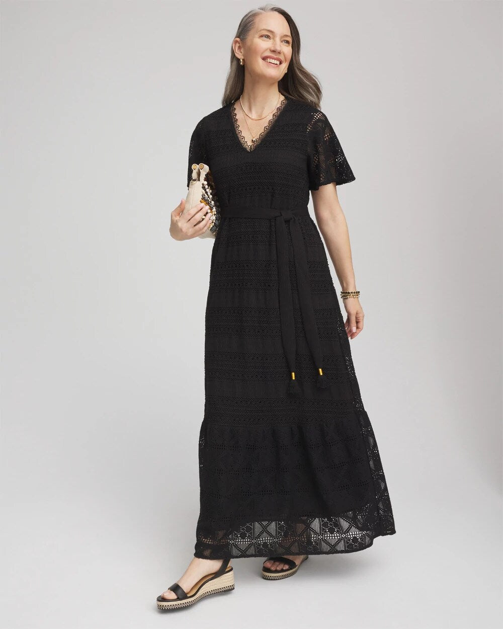 Chico's Crochet-Lace Maxi Dress