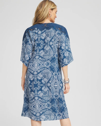 Chico's Crepe Lace-Neck Dress