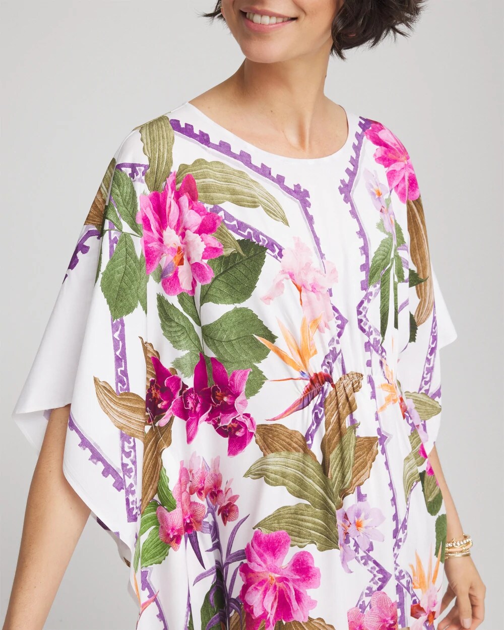 Chico's Island Cinch-Waist Kaftan Dress