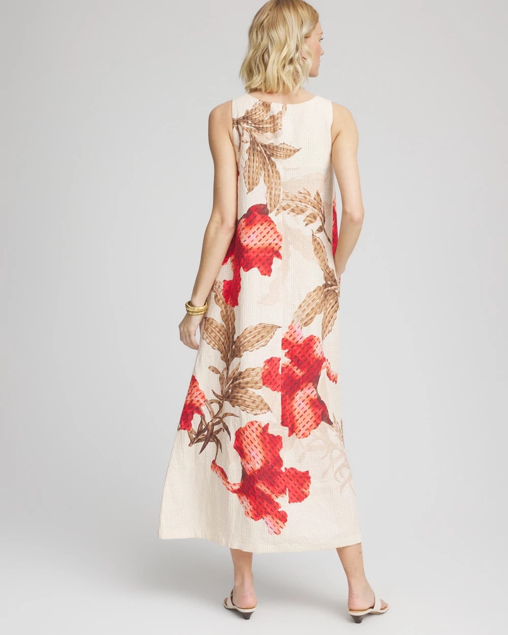 Chico's Floral Tank Linen Maxi Dress