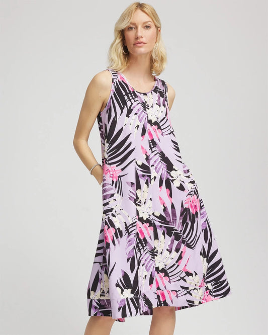 Chico's Zenergy® Floral Palms Lightweight Midi Dress