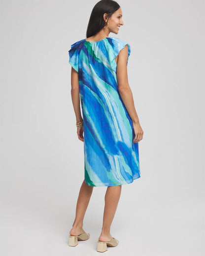 Chico's Cotton-Silk Voile Popover Dress