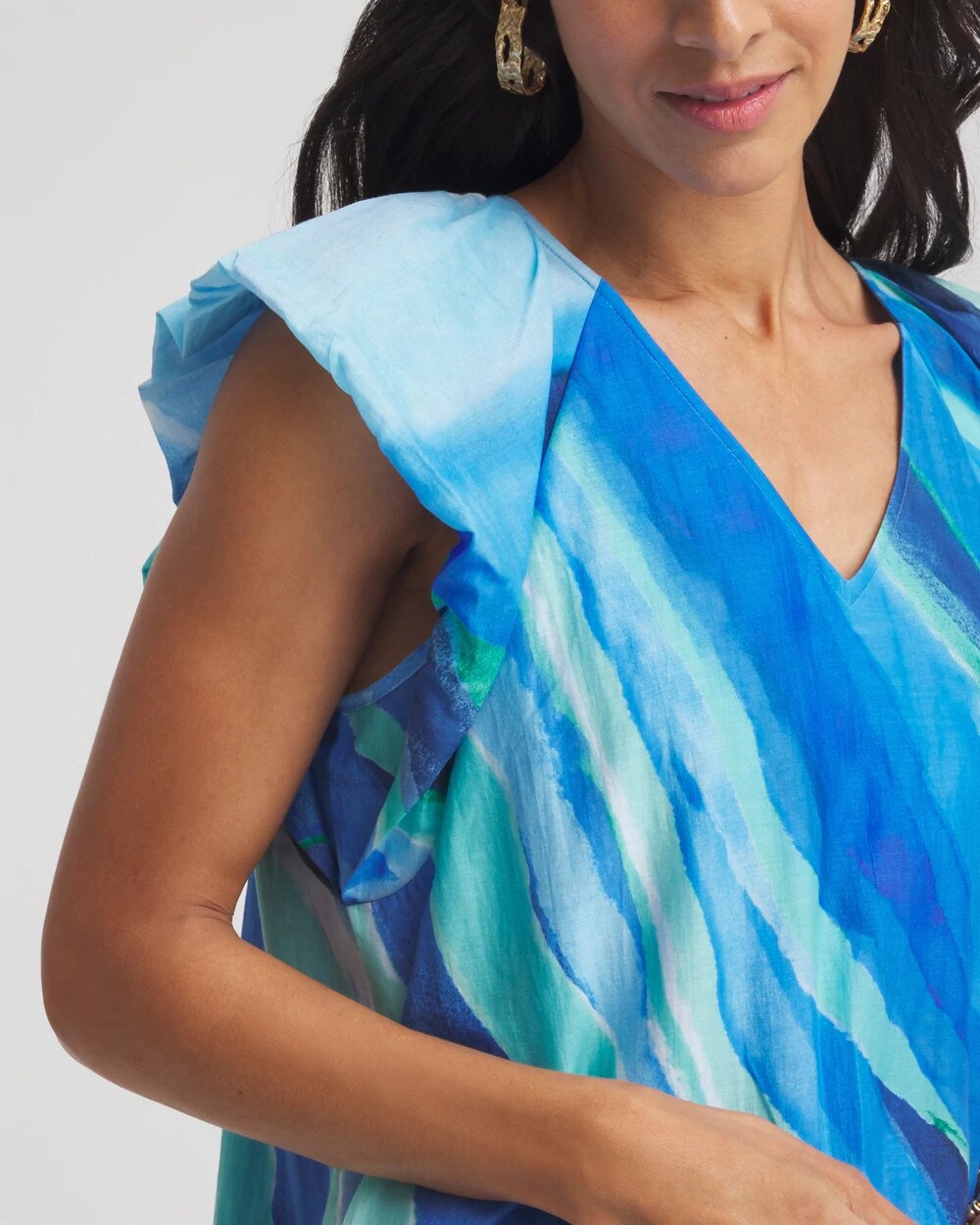 Chico's Cotton-Silk Voile Popover Dress