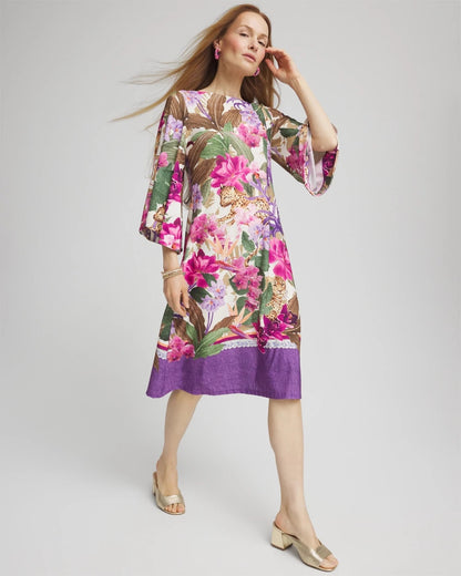 Chico's Island Angel-Sleeve Boat Neck Dress