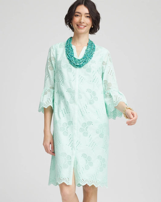 Chico's Eyelet Cotton Voile Dress