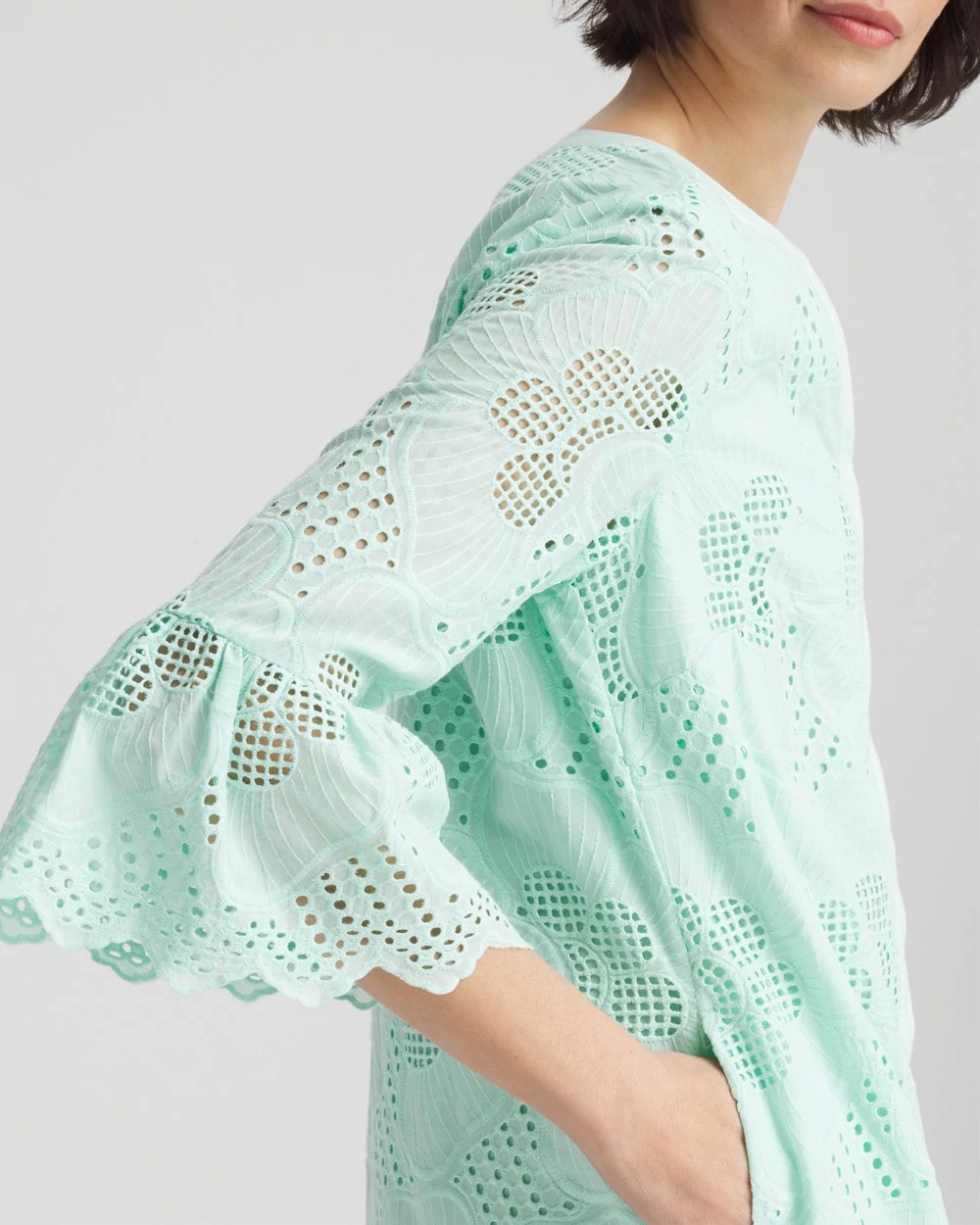 Chico's Eyelet Cotton Voile Dress
