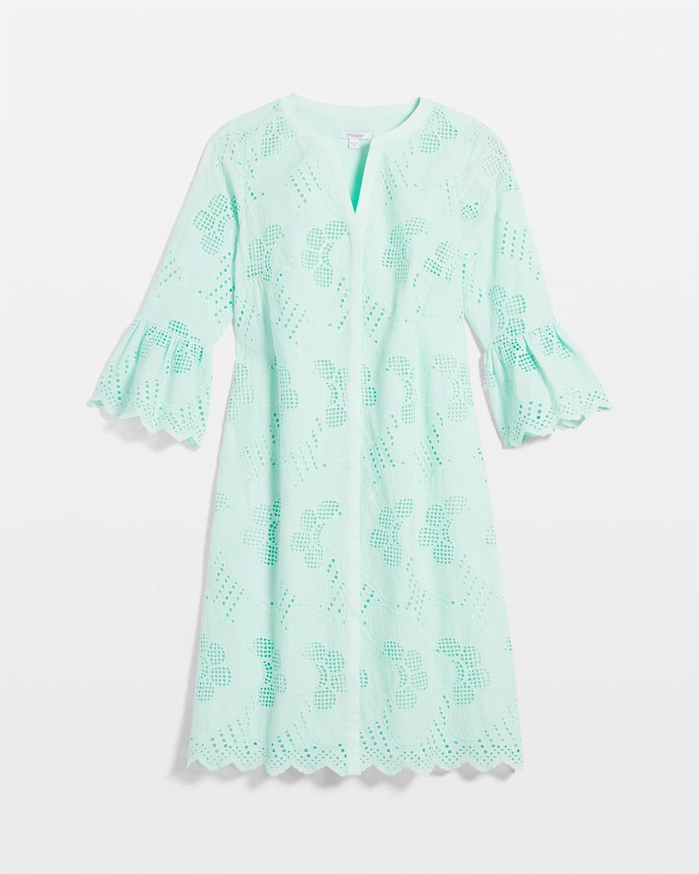Chico's Eyelet Cotton Voile Dress