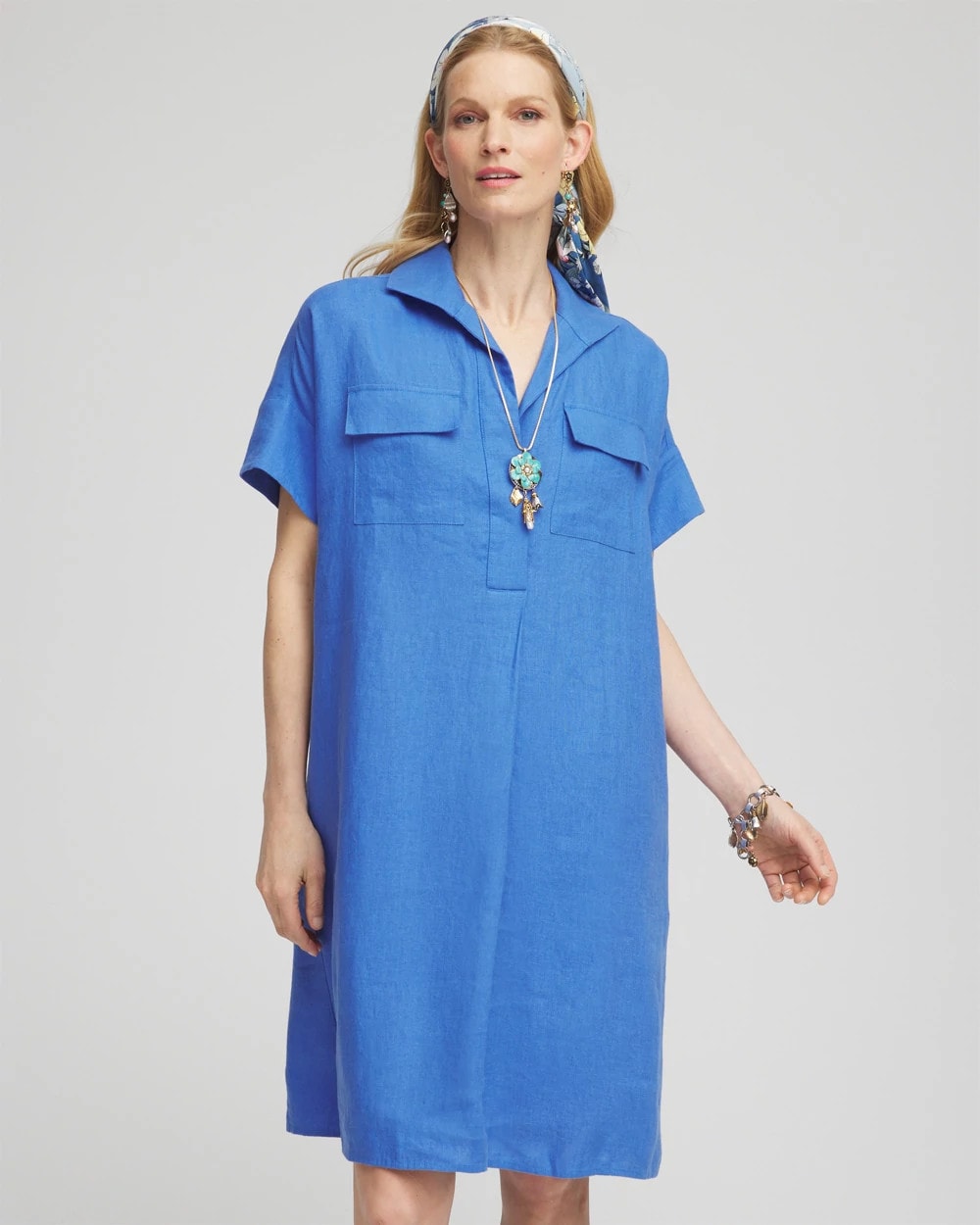 Chico's High-low Linen Shirtdress