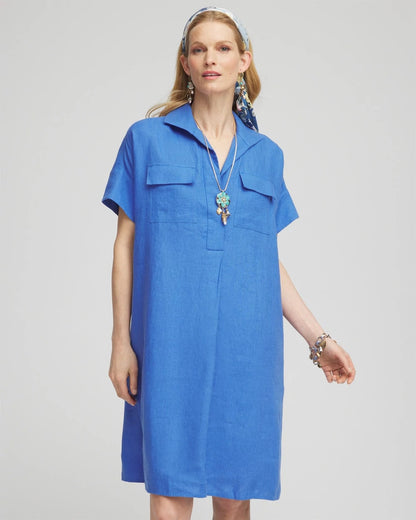 Chico's High-low Linen Shirtdress