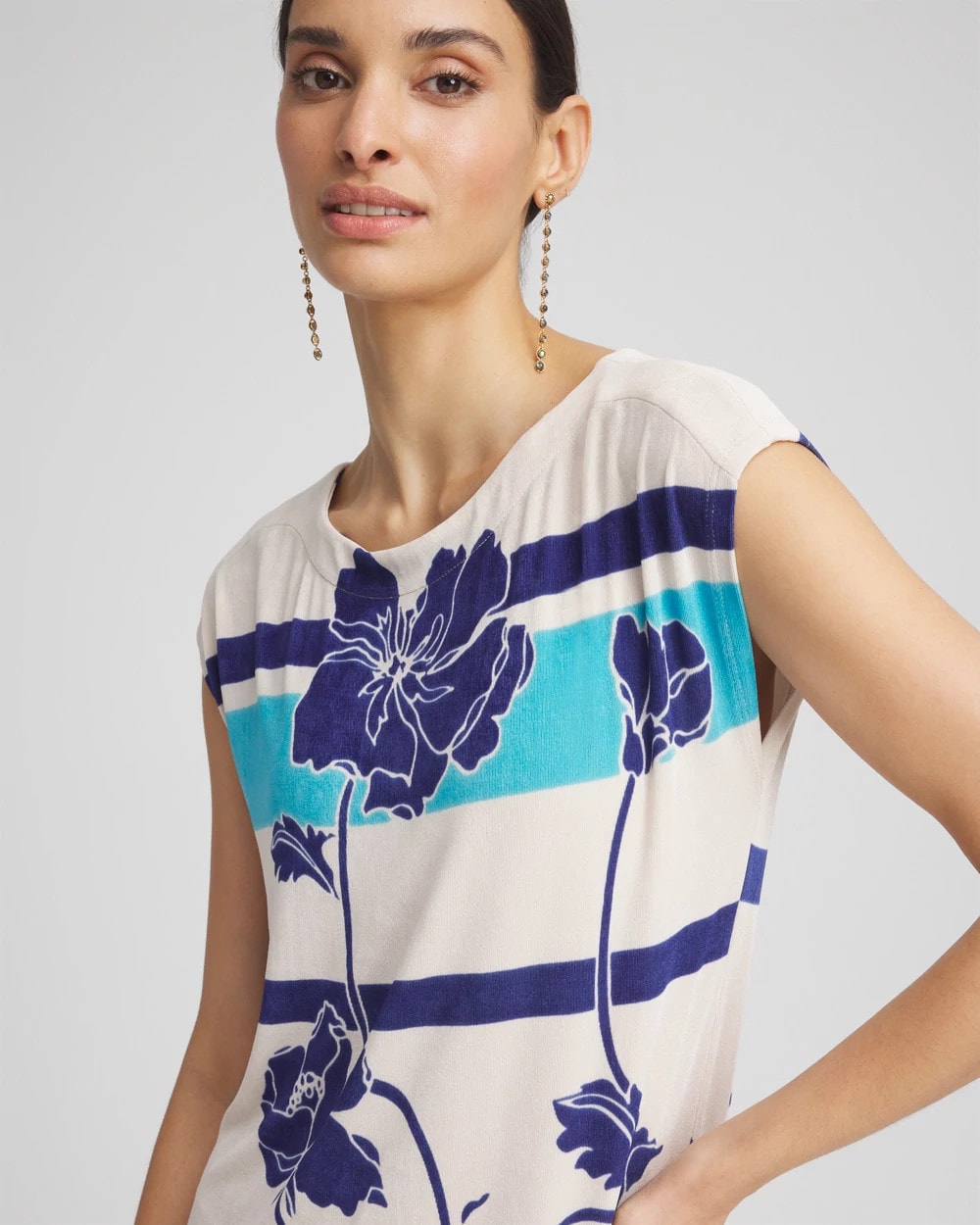 Chico's Travelers™ Wildflower Cap-Sleeved Column Dress