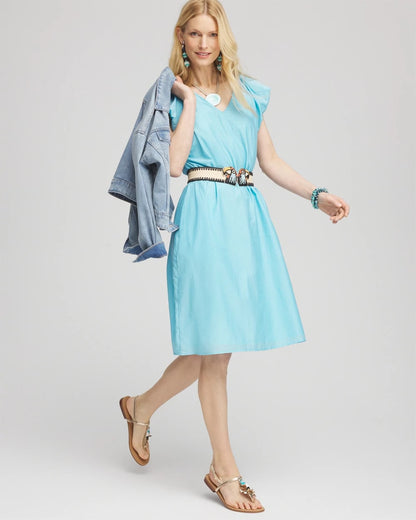 Chico's Cotton-Silk Voile Popover Dress