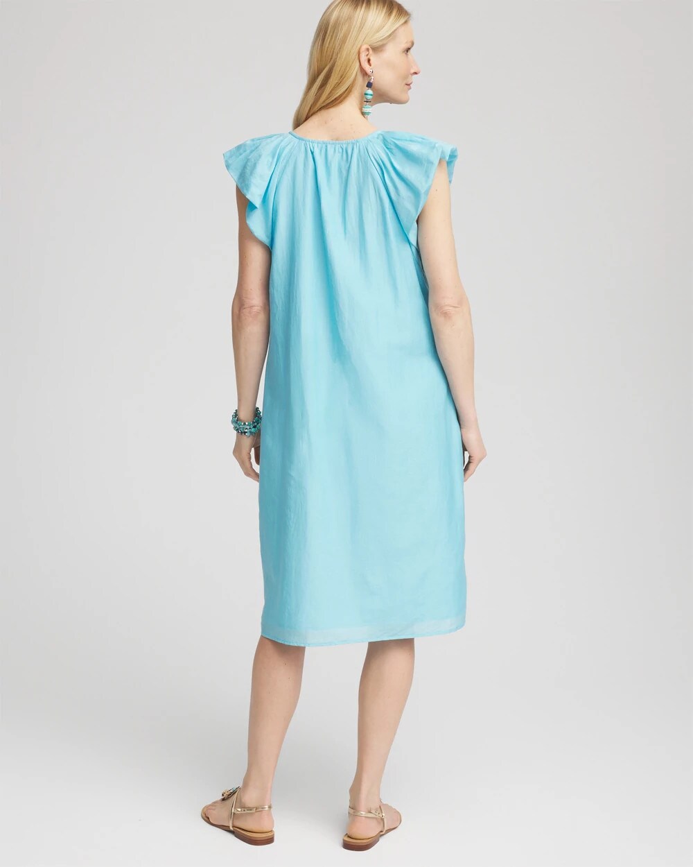 Chico's Cotton-Silk Voile Popover Dress