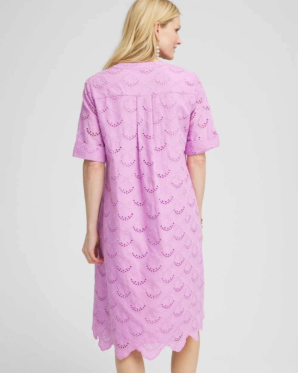 Chico's Eyelet Popover Dress