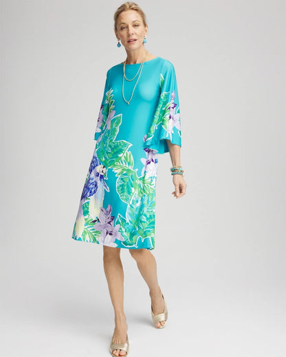 Chico's Angel-Sleeve Boat Neck Dress