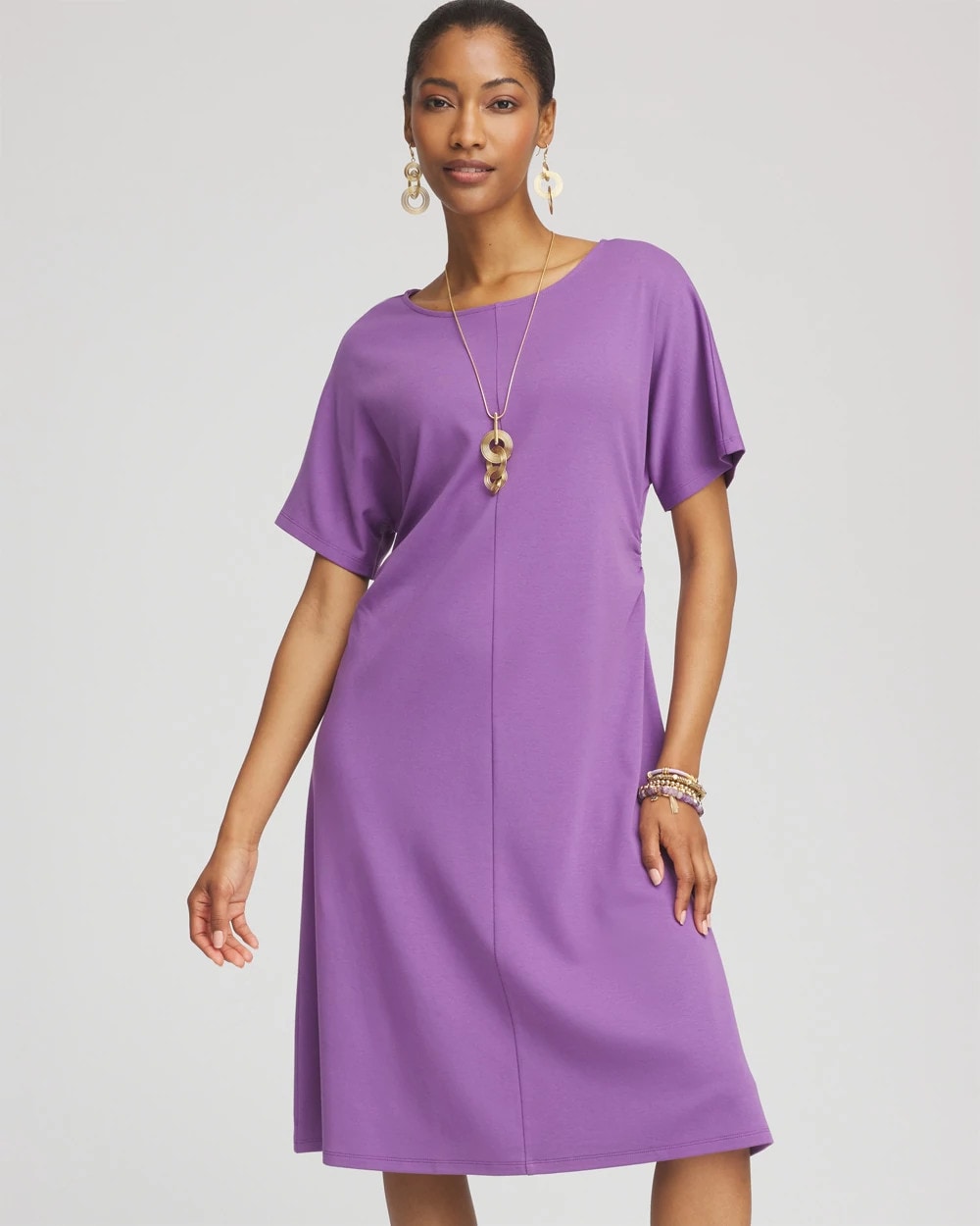 Chico's Fit and Flare Cinched Waist Dress
