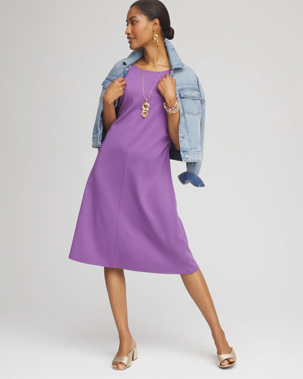 Chico's Fit and Flare Cinched Waist Dress
