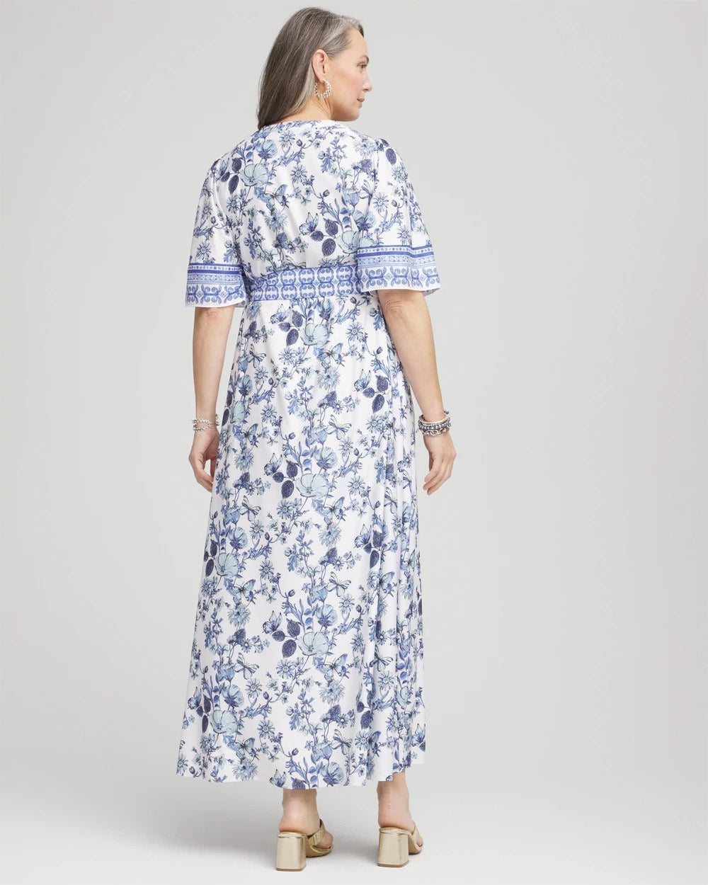 Chico's Surplice Matte Satin Maxi Dress