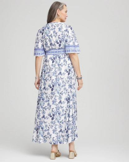 Chico's Surplice Matte Satin Maxi Dress