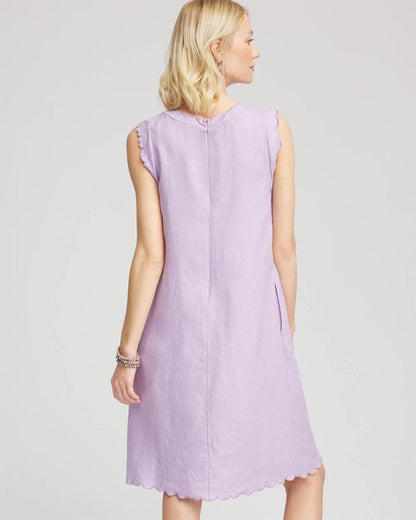 Chico's Sleeveless Scalloped Trim Dress