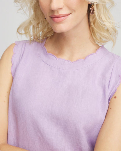 Chico's Sleeveless Scalloped Trim Dress