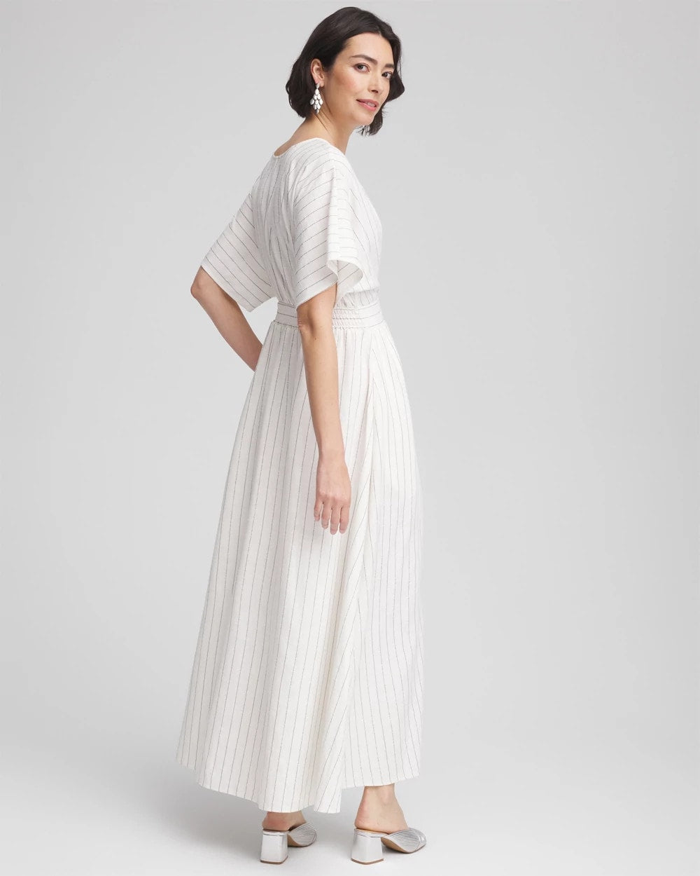 Chico's Metallic Striped Maxi Dress