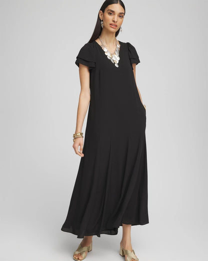Chico's Crepe V-Neck Maxi Dress