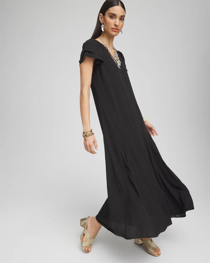 Chico's Crepe V-Neck Maxi Dress