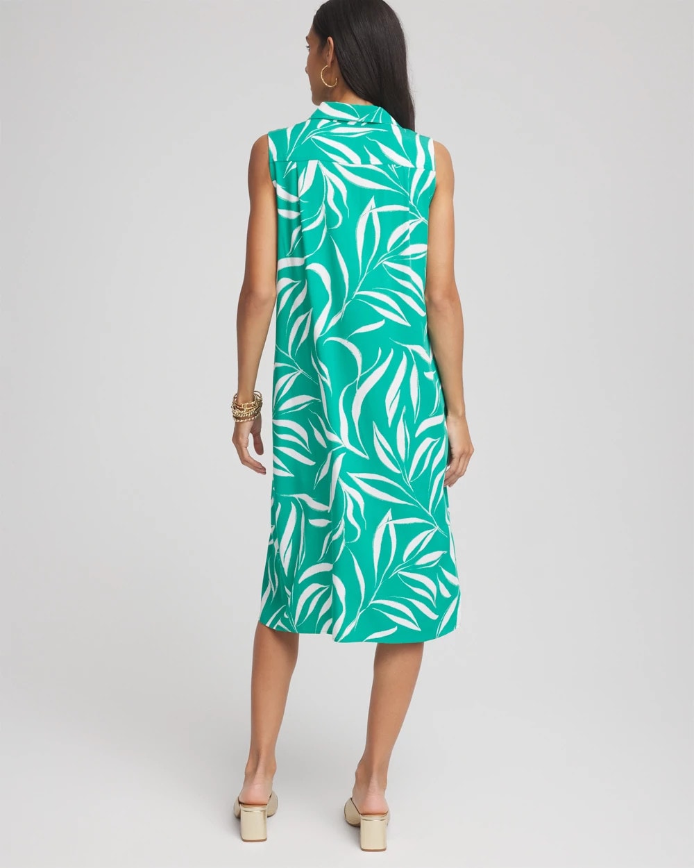 Chico's Rayon Silk Sleeveless Shirtdress