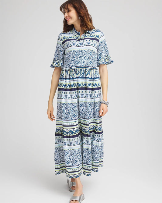 Chico's Flutter-Sleeved Maxi Dress