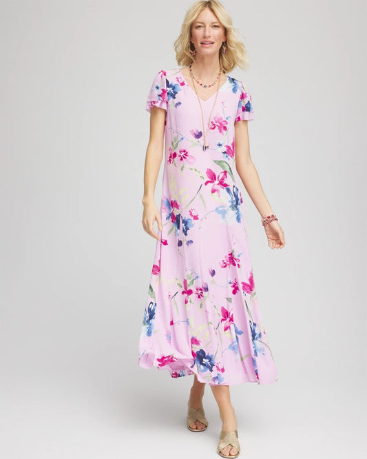 Chico's Crepe V-Neck Maxi Dress