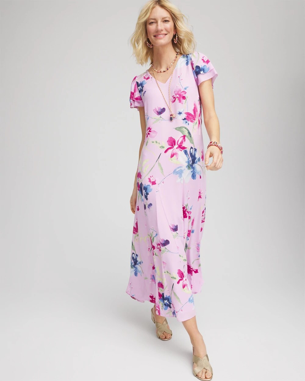 Chico's Crepe V-Neck Maxi Dress