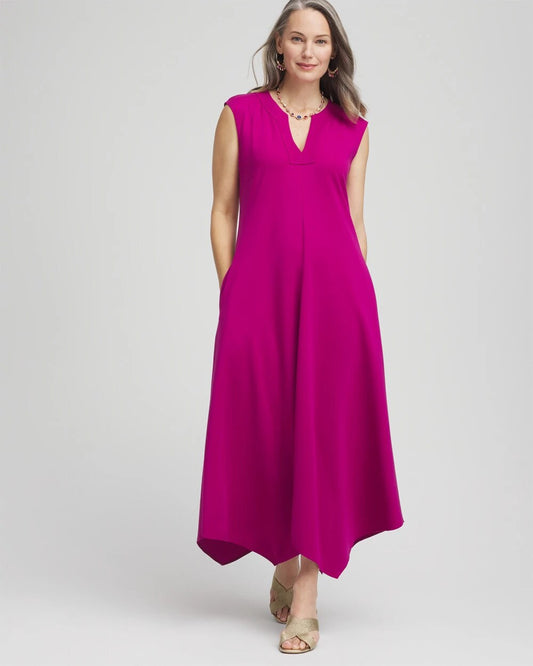 Chico's Trapunto Placket Midi Dress
