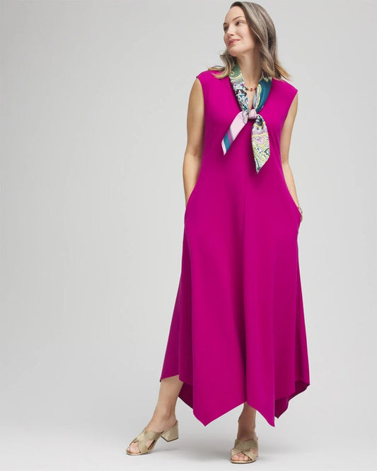 Chico's Trapunto Placket Midi Dress