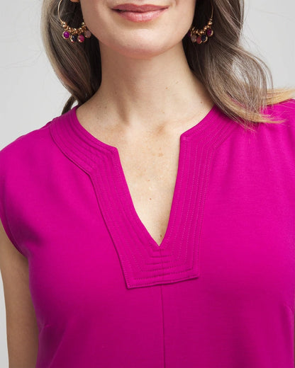 Chico's Trapunto Placket Midi Dress