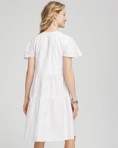 Chico's Embroidered Popover Dress