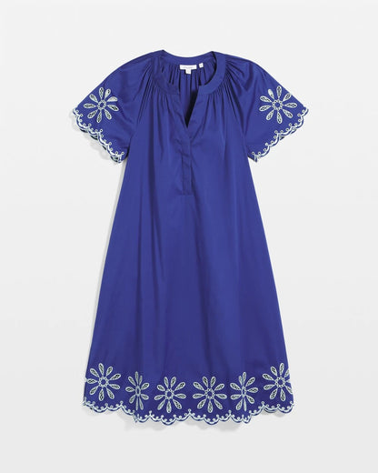 Chico's Embroidered Poplin Popover Dress