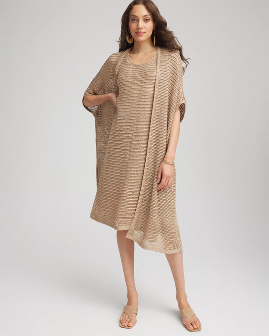Chico's Crochet-Knit Sequins Tank Dress