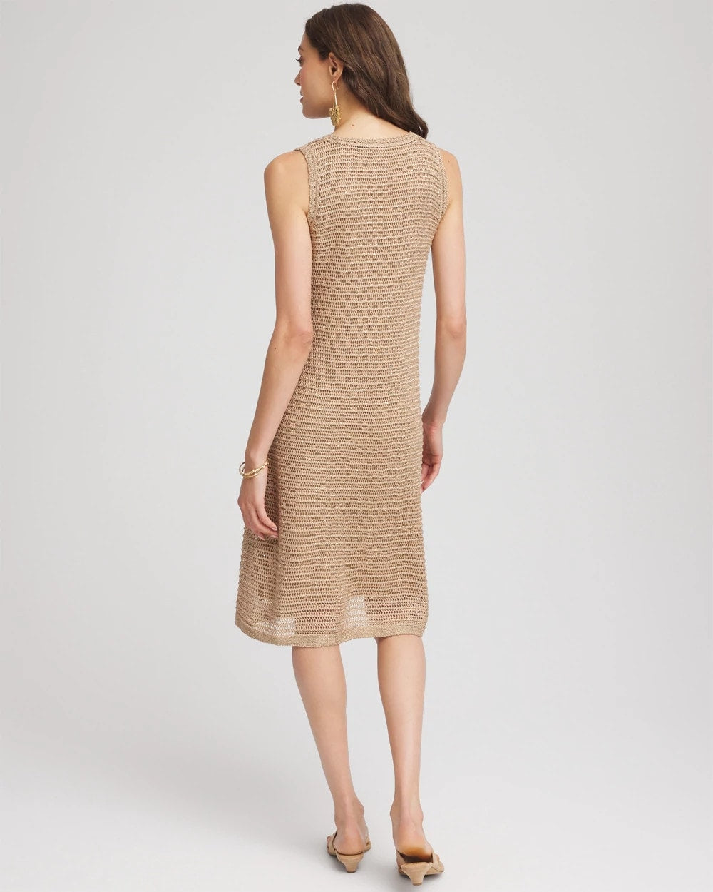 Chico's Crochet-Knit Sequins Tank Dress