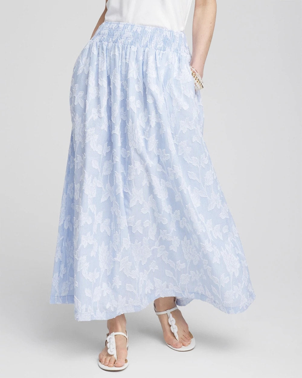 Chico's Floral Jacquard Maxi Skirt