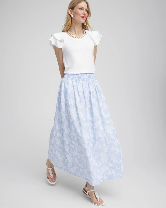 Chico's Floral Jacquard Maxi Skirt