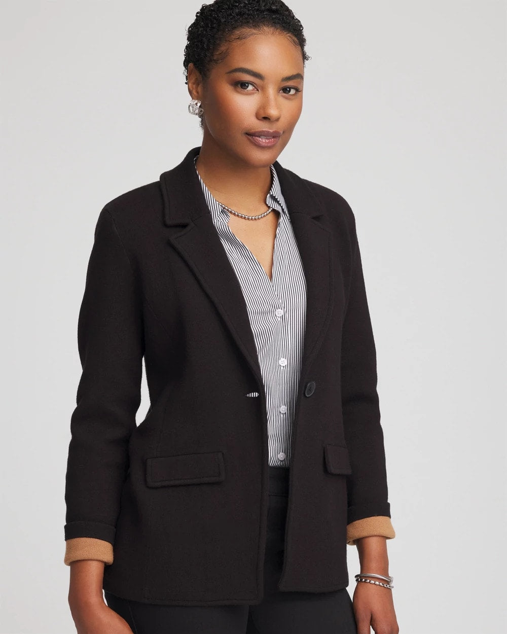 Chico's Single-Breasted Sweater Blazer