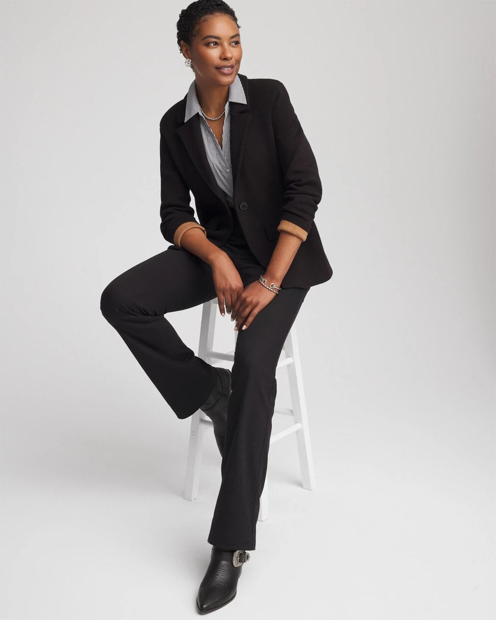 Chico's Single-Breasted Sweater Blazer