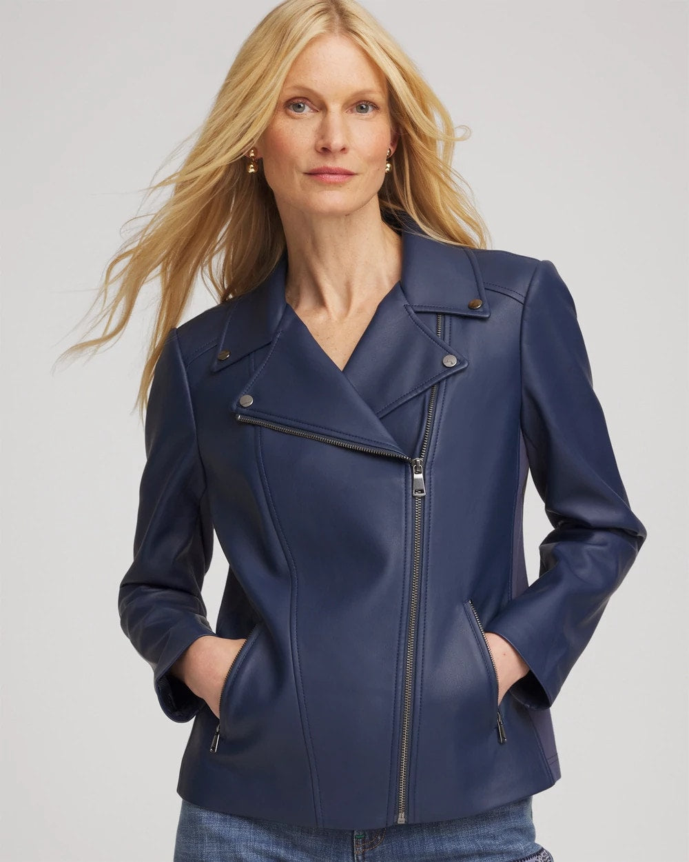 Chico's Faux Leather Moto Jacket