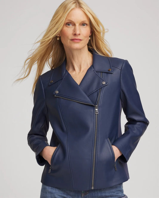 Chico's Faux Leather Moto Jacket
